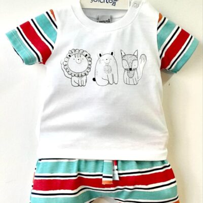 Conjunto algodón con estampa relieve