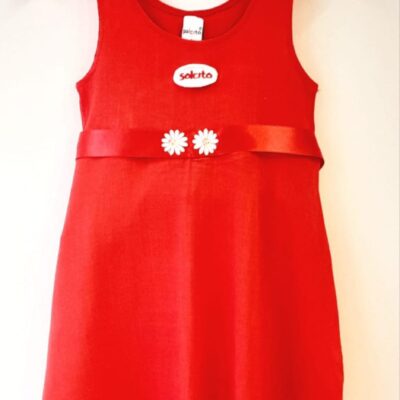 Vestido Lino con lazo y aplicación