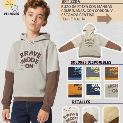 Buzo de frisa "Brave Mode On"