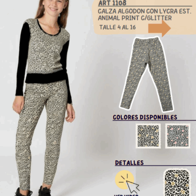Calza "Animal Print con Glitter"