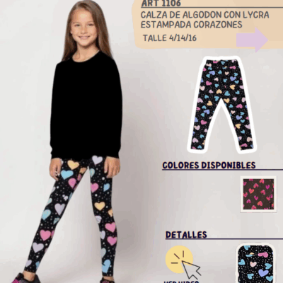 Calza estampada "Corazones"
