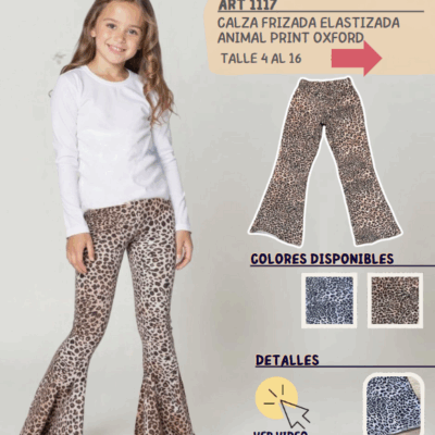 Calza frisada "Animal Print Oxford"