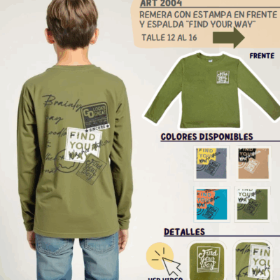 Remera manga larga "Find your way"