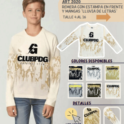 Remera manga larga "Lluvia de Letras"