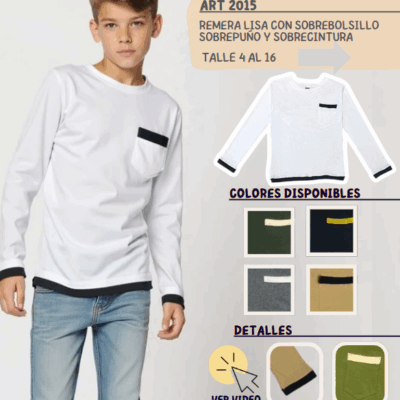 Remera manga larga lisa
