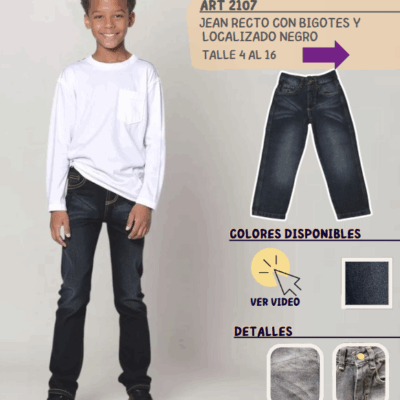 Jean recto localizado negro