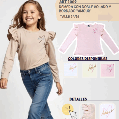 Remera manga larga "Amour"