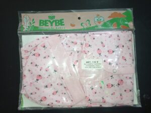 Ajuar 3 prendas estampado recien nacido rosa