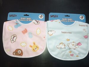 baberos Baby Bids celeste y rosa